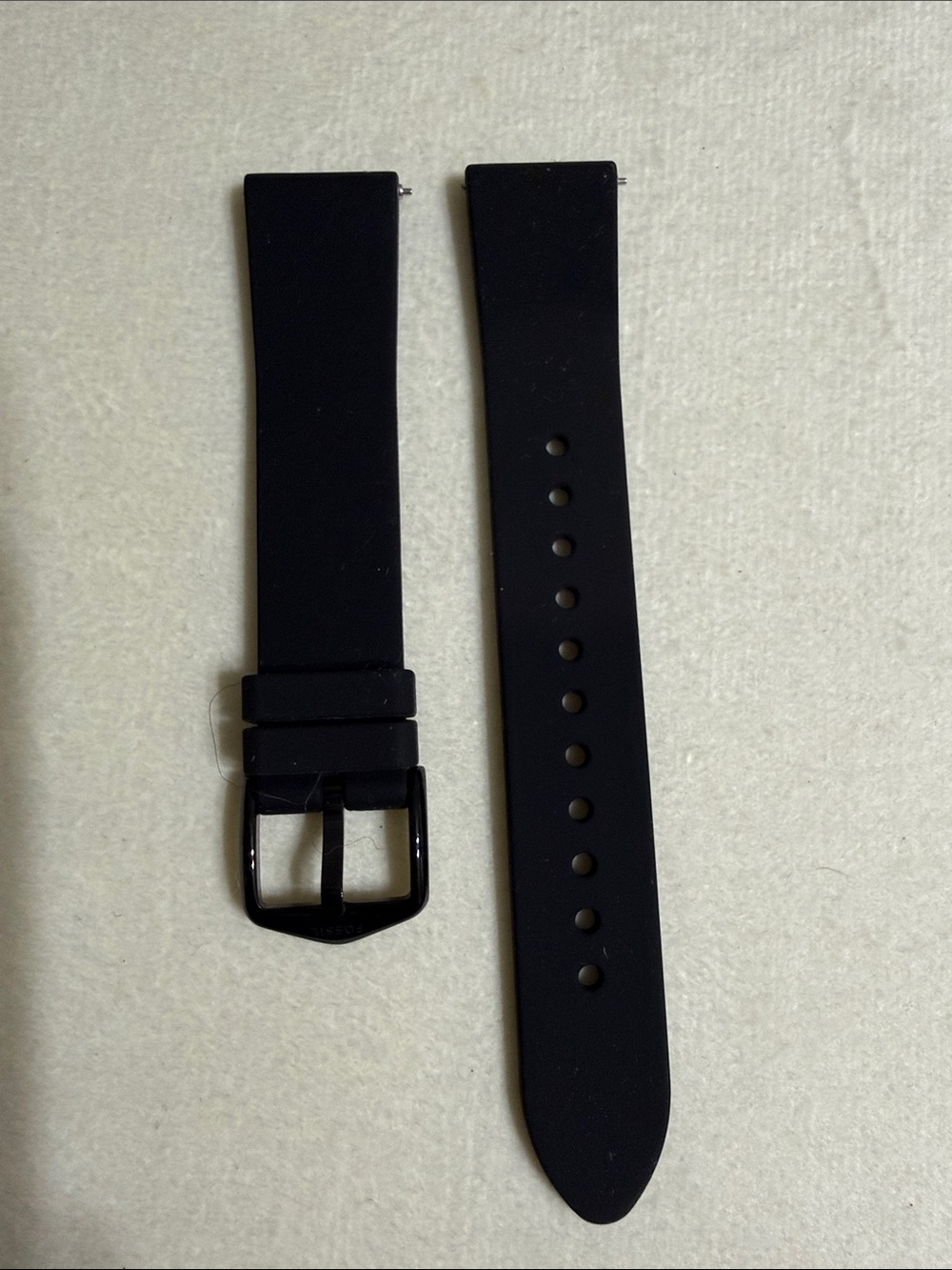18mm Fossil Black Silicone Watch Strap Replacement